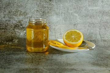 honey and lemon as a natural remedy to enhance immunity. healthy life concept.