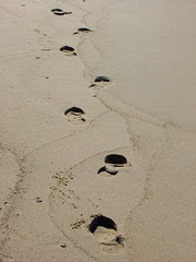 footprints on the beach