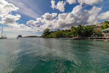 Saint Vincent and the Grenadines, Blue Lagoon beach bar and building view