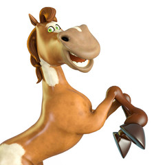 horse cartoon in id portrait on white background © DM7