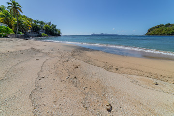 White sand beach in Saint Vincent, Saint Vincent and the Grenadines