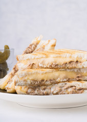 Homemade tuna sandwich with cheese