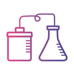 medical test flask laboratory linear gradient style icon