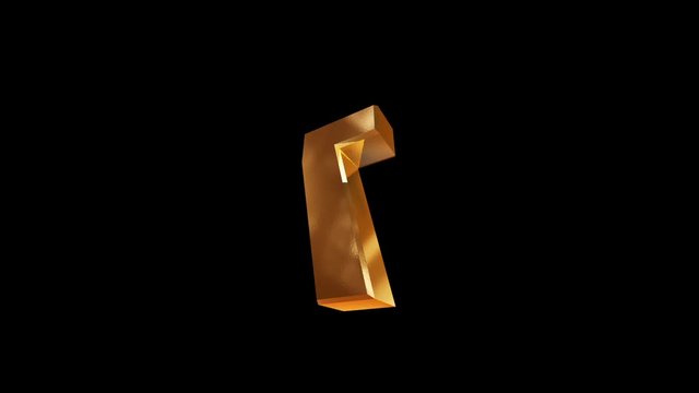 3d  golgen text number