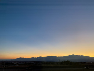 sunset over the mountains
