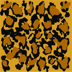 Leopard pattern design, vector illustration background. Animal design. Brown, orange, yellow