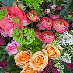 Flower arrangement background with roses