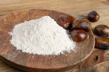 Chestnut Flour with Edible Sweet Chestnuts, Christmas Food