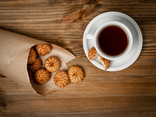 Natural baked coconut cookies or cocoanut macaroons with coco chips