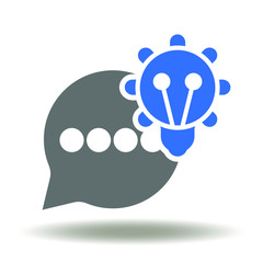 Speech Bubble Light Bulb Icon Vector. Quick Tips Logo. Advice Trick Symbol.