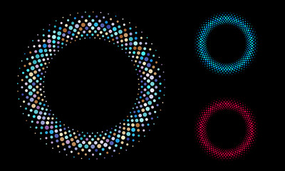 circle with color dots. halftone effect