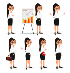 Business people set businesswoman vector white background