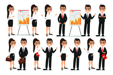 Group of business men and business women people white background