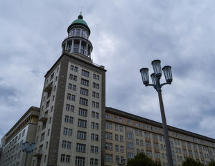 Karl Marx Allee, near Frankfurter Tor, in East Berlin, Germany. Typical socialist classicism...