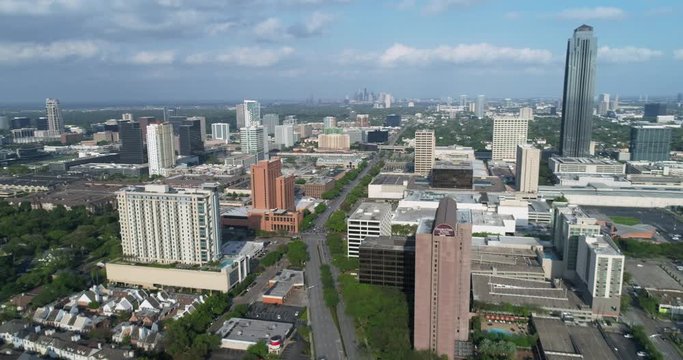 Drone view of the affluent Galleria mall area in Houston, Texas. This video was filmed in 4k for best image quality.