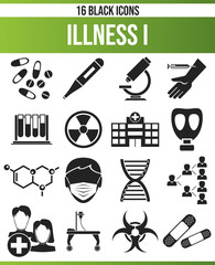 Black Icon Set Illness I