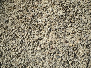 Rubble on the surface of the concrete slab.