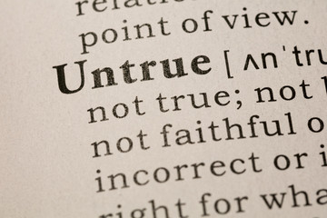 Obraz premium definition of word untrue