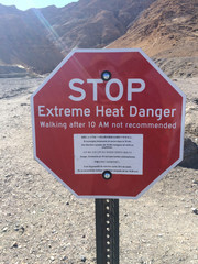 Stop Extreme Heat Danger Sign in Death Valley