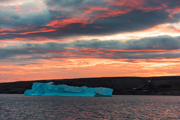 Sunrise with an Iceberg in Greenland