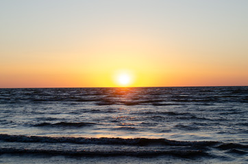 Incredibly beautiful sunrise on the sea.