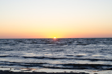 Incredibly beautiful sunrise on the sea.