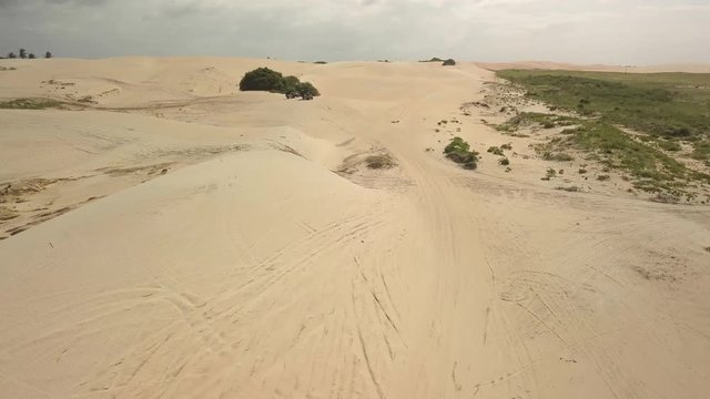 Aerial view of the Dunes and Lagoa de Tatajuba, municipality of Camocim, far west of Cear&aacute;, Brazil