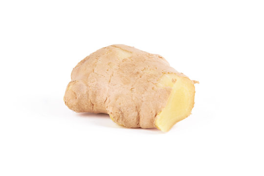 Ginger root isolated on white color. natural condition. Herbal Chinese medicine.