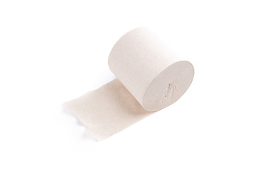 toilet paper roll isolated on a white background. illustration for panic buying at coronavirus epidemic time.