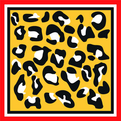 Fototapeta na wymiar Colorful leopard pattern. Leopard pattern design, vector illustration background. Animal design. Brown, orange, yellow, red, black, pink, purple. 