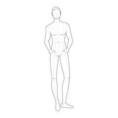 Fashion template of relaxing stand men. 