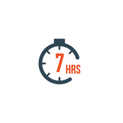 7 hours round timer or Countdown Timer icon. deadline concept. Delivery timer. Stock Vector illustration isolated on white background.