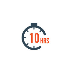 10 hours round timer or Countdown Timer icon. deadline concept. Delivery timer. Stock Vector illustration isolated on white background.