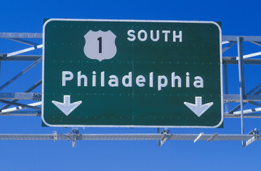 Obraz premium Route 1 South sign in Philadelphia