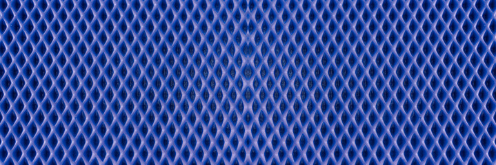 Blue Classic Grid Background, grid pattern fence - banner size. Mesh texture.