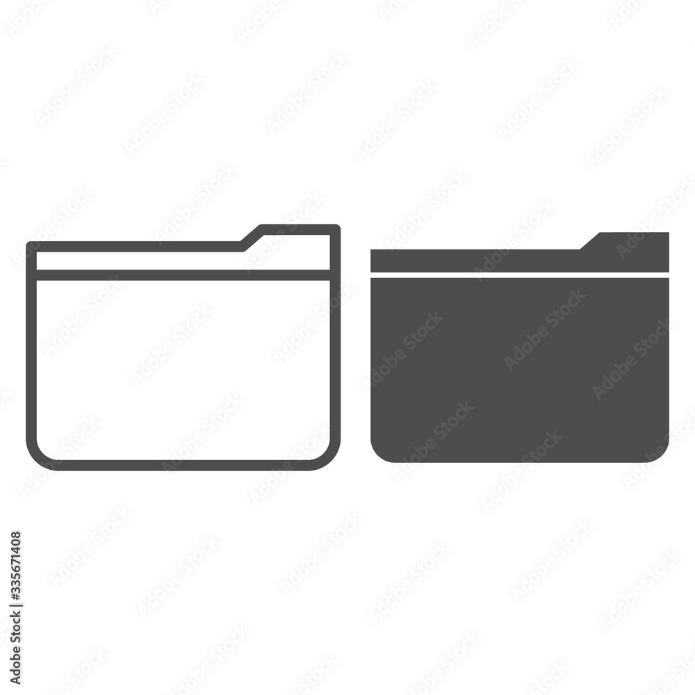 Poster paper folder line and glyph icon. docoment file storage package symbol, outline style pictogram on w