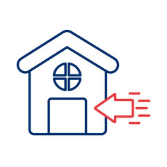 house facade with Stay at home line style