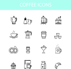coffee icons set vector illustration