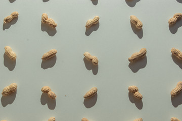 spread peanuts on a white background