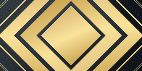 Abstract black and gold geometric background