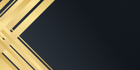 Modern abstract light gold dark black background vector. Elegant concept design with golden line for presentation background. 