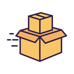 boxes carton packing postal service line and fill style