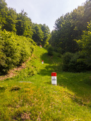 Messmarkierung Streifen in der freien Natur