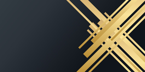 Modern abstract line gold black silver background vector. Elegant concept design with golden line stripe.