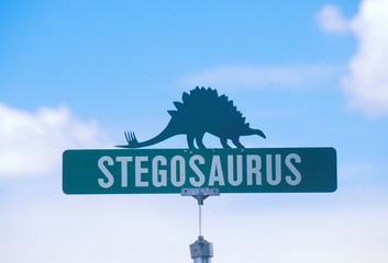 A sign that reads ÒStegosaurusÓ © spiritofamerica