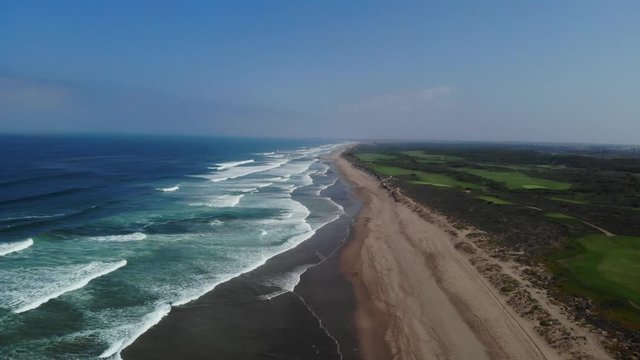 aerial shot of the ocean shore on the fasta