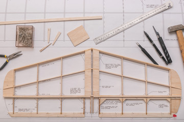 Making a model airplane from balsa wood with instructions