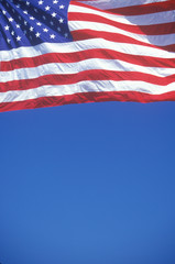 American Flag and Blue Sky, United States