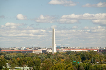 Fototapeta na wymiar Washington Monument as seen from Arlington Virginia on a clear day