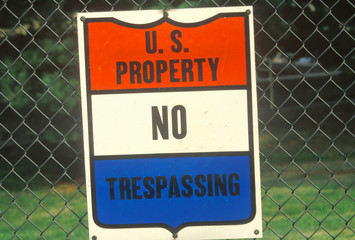 A sign that reads ÒU.S. property - No trespassingÓ